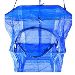 FaFaVila 15.7inch Blue 3 Layer Non-Toxic Nylon Netting Collapsible Mesh Hanging Drying Dry Rack Net Food Dehydrator Receive Storage Carrying Bag (40x40cm/15.7x15.7inch, Blue)