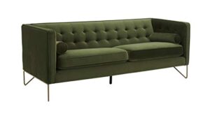 amazon brand – rivet brooke contemporary mid-century modern tufted velvet sofa couch, 82"w, emerald