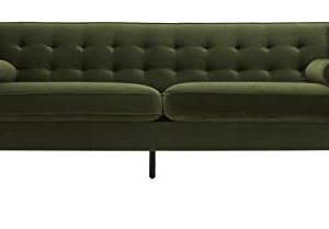 Amazon Brand – Rivet Brooke Contemporary Mid-Century Modern Tufted Velvet Sofa Couch, 82"W, Emerald