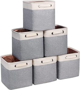 kntiwiwo cube storage bins 10.5” x 10.5 x 11” cloth baskets for storage with handles for shelf, closet, nursery, office organizer, set of 6