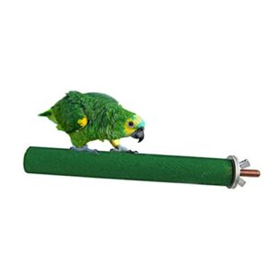 2 PCS Bird Perch Stand Toy Parrot Colorful Sand Wooden Stand + Natural Prickly Ash Wood Platform Paw Grind Trim Beak Nail for Parakeet Budgie Cockatiel Cockatoo Finch Lovebird Cage Accessories