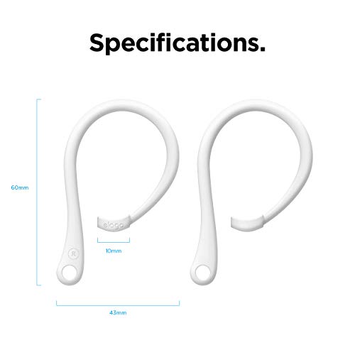 elago Ear Hooks Designed for AirPods Pro 2, AirPods Pro, Designed for AirPods 3 & 2 & 1, Earbuds Accessories, Anti-Slip, Ergonomic Design, Comfortable Fit (White) [US Patent Registered]