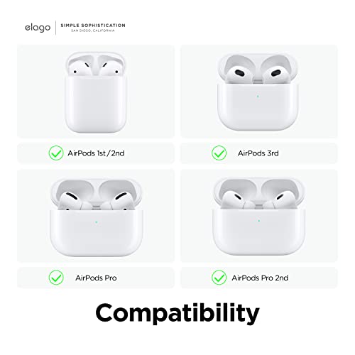 elago Ear Hooks Designed for AirPods Pro 2, AirPods Pro, Designed for AirPods 3 & 2 & 1, Earbuds Accessories, Anti-Slip, Ergonomic Design, Comfortable Fit (White) [US Patent Registered]