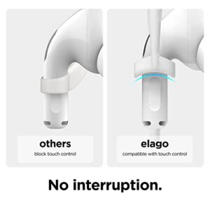 elago Ear Hooks Designed for AirPods Pro 2, AirPods Pro, Designed for AirPods 3 & 2 & 1, Earbuds Accessories, Anti-Slip, Ergonomic Design, Comfortable Fit (White) [US Patent Registered]