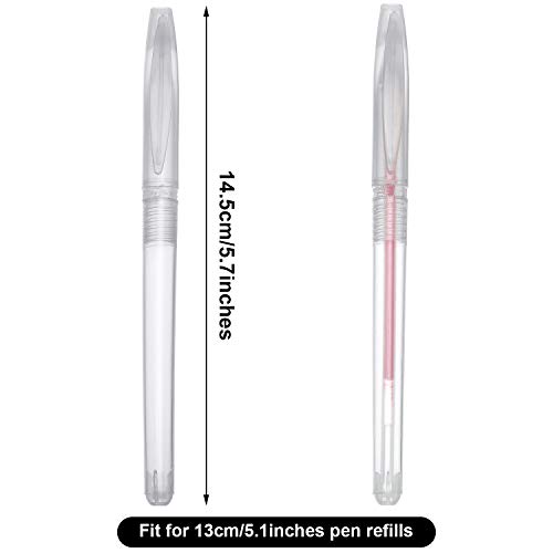 50 Pieces Empty Pen Shell Ballpoint Pen Cover Gel Pen Shell for Office School Stationery Supplies, Fit for 13 cm Refills, Transparent Color (Transparent Color)