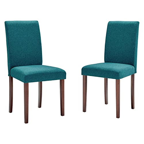 Modway Prosper Upholstered Fabric Dining Side Chair Set of 2, Teal