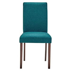 Modway Prosper Upholstered Fabric Dining Side Chair Set of 2, Teal