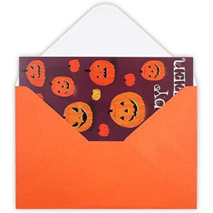 Halloween Greeting Cards with Orange Envelopes, Stickers (4 x 6 In, 36 Pack)