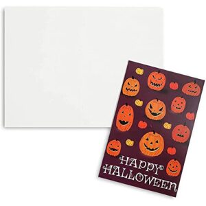 Halloween Greeting Cards with Orange Envelopes, Stickers (4 x 6 In, 36 Pack)