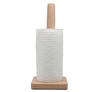 wooden paper towel holder countertop vertical tissue holder rack bamboo kitchen paper towel stand
