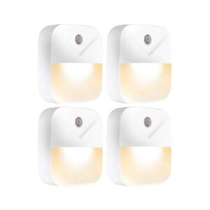 aultra night light led night lights plug into wall - super smart dusk to dawn sensor activated, automated on & off, used for kitchen, bathroom, home improvement, bedroom – 4 pack