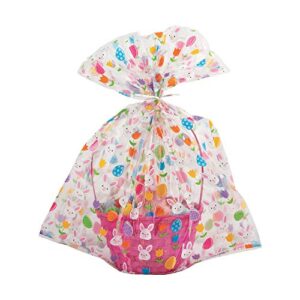 fun express 22 inch x 25 inch jumbo cello easter basket bags - party supplies - 12 pieces