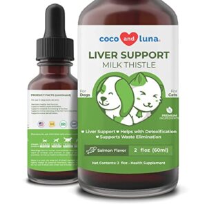 milk thistle for dogs and cats – liver support for dogs and cats, milk thistle liver detox, dog liver supplement, supplements for dogs and cats, cat and dog detox – 2oz (60ml)
