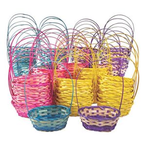 bulk ombre easter baskets - set of 72 bamboo baskets - easter egg hunt party supplies