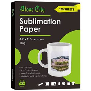 sublimation paper 8.5x11 170 sheets for heat transfer diy gift work with any printer which match sublimation ink