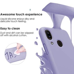 Vinve Samsung Galaxy A20 Case, Galaxy A30 Case, with Tempered Glass Screen Protector [2 Pack], Liquid Silicone Slim Soft Fit Drop Protection Case for Galaxy A20 (Purple)