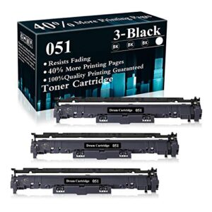 3 pack 051 black drum unit replacement for canon imageclass lbp161dw lbp162dw mf263dw mf264dw mf266dw mf269dw mf160/lbp160 series mf260/lbp260 series printer,sold by topink