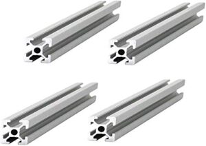 hfs (r) 4pcs 2020 t slot aluminum extrusion profile european standard anodized linear rail for 3d printer parts and cnc diy (300mm)