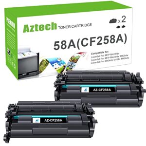 aztech compatible toner cartridge replacement for hp 58a cf258a 58x cf258x for hp pro m404dn m404n m404dw mfp m428fdw m428dw m428fdn toner printer m404 m428 m406 m430 (black 2-pack)