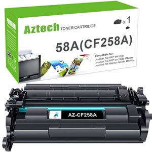 aztech compatible toner cartridge replacement for hp 58a cf258a 58x cf258x pro m404n m404dn mfp m428fdw m428dw (black, 1-pack)