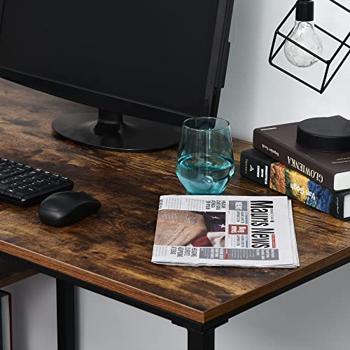 HOMCOM 47" Modern/Industrial Computer Writing Desk with 2 Storage Shelves for Home Office, Study, or Game Room