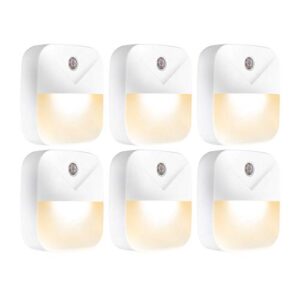 aultra night light led night lights plug into wall - super smart dusk to dawn sensor activated, automated on & off, used for kitchen, bathroom, home improvement, bedroom (6-pack)