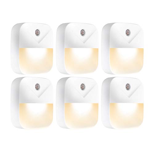 Aultra Night Light LED Night Lights Plug Into Wall - Super Smart Dusk to Dawn Sensor Activated, Automated On & Off, Used for Kitchen, Bathroom, Home Improvement, Bedroom (6-Pack)