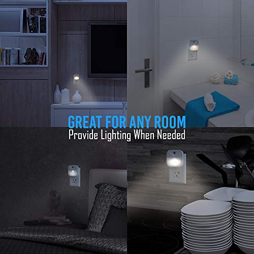 Aultra Night Light LED Night Lights Plug Into Wall - Super Smart Dusk to Dawn Sensor Activated, Automated On & Off, Used for Kitchen, Bathroom, Home Improvement, Bedroom (6-Pack)