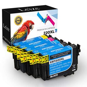 leize remanufactured ink cartridges replacement for epson 220 220xl t220xl 5-pack use for workforce pro wf-2750 wf-2760 wf-2650 wf-2630 wf-2660 xp-420 xp-320 (2 black, 1 cyan, 1 magenta, 1 yellow)