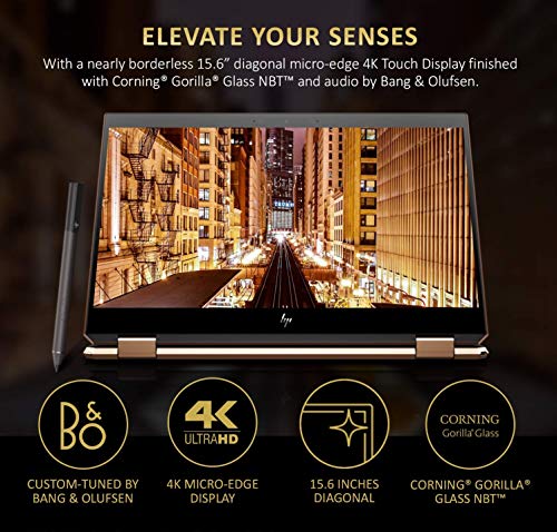 HP Newest Spectre x360 15t Touch AMOLED 10th Gen Intel i7-10510U with Pen, 3 Years McAfee Internet Security, Windows 10 Professional, Warranty, 2-in-1 Laptop PC (16GB, 1TB SSD, Dark Ash)