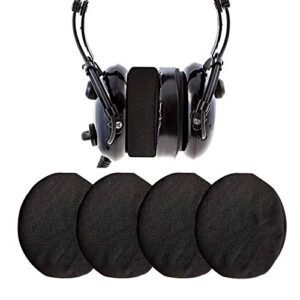 headphone covers, ancable 2-pairs washable flex headset earpad cloth cover for gym, training, aviation, racing, gaming, etc more over the ear headphones (black)