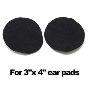 Headphone Covers, Ancable 2-Pairs Washable Flex Headset Earpad Cloth Cover for Gym, Training, Aviation, Racing, Gaming, etc More Over The Ear Headphones (Black)