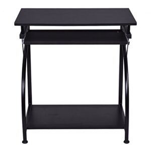 adtest , gaming table with movable keyboard tray& cpu holder, workstation made of p2 environmental material, black