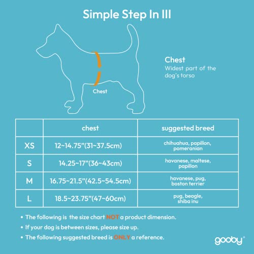 Gooby Simple Step in III Harness - Blue, Medium - Small Dog Harness with Scratch Resistant Outer Vest - Soft Inner Mesh Harness for Small, Medium Dogs