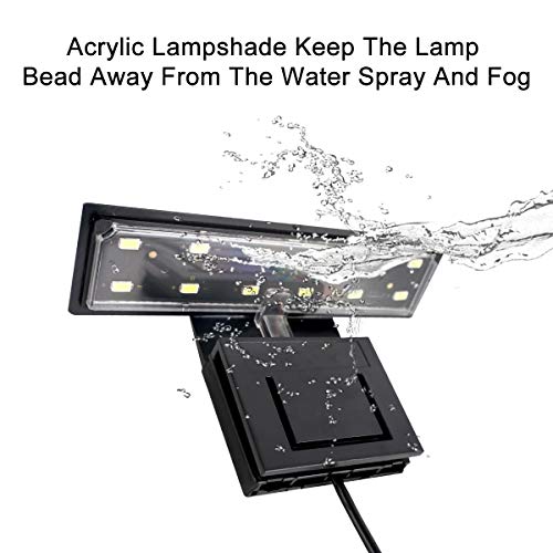 WEAVERBIRD Aquarium Light Fish Tank LED Light 6W 12 LED Planted Clip Lamp for 8-15Inch 6mm Thick Fish Tanks