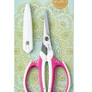 Beaditive Multipurpose Craft Scissors - High-Leverage with Sharp Carbon Steel Blades - Ergonomic Sewing Scissors for Heavy Duty Projects - Office, Scrapbook, Leather Scissors