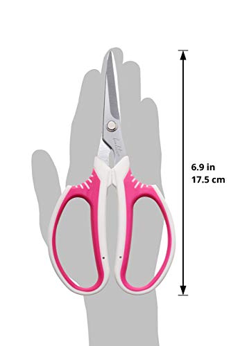 Beaditive Multipurpose Craft Scissors - High-Leverage with Sharp Carbon Steel Blades - Ergonomic Sewing Scissors for Heavy Duty Projects - Office, Scrapbook, Leather Scissors