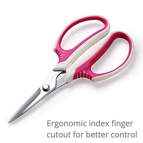 Beaditive Multipurpose Craft Scissors - High-Leverage with Sharp Carbon Steel Blades - Ergonomic Sewing Scissors for Heavy Duty Projects - Office, Scrapbook, Leather Scissors