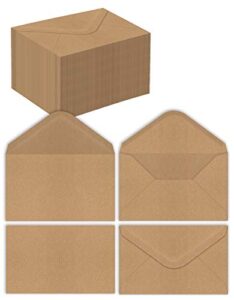 kraft mini envelopes, 100-pack, strong 35 lb. paper, pointed flap, use with gift cards, cash, rsvp cards, business cards, fits up to 3 x 5 cards (actual size 3.25" x 5.25")