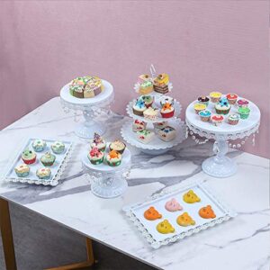 2 Pcs Rectangle Iron Cupcake Plate Dessert Serving Tray Fruit Platter for Brithday Party Wedding Tea Party Baby Shower