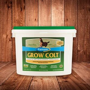 farnam grow colt supplement for growth & development, supports normal, consistent growth in first years of foal's life, 7.5 lbs, 60 day supply