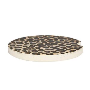 Crystal Lemon 2Pack Leopard Car Coasters Absorbent Ceramic Cup Holder, Ceramic Coasters, Keep Vehicle Free from Cold Drink Sweat