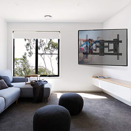 Corner TV Wall Mount Full Motion- Corner TV Bracket Fits 37-70 Inch LED, LCD 4K Flat Curved Screen TVs- Hold up to 99 lbs Max VESA 600x400 W/Tilt, Swivel and Level