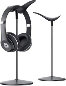 lamicall headphone stand, desktop headset holder - desk earphone stand, for all headsets such as airpods max, hyperx gaming headphones, beats/sony/sennheiser music headphones - black