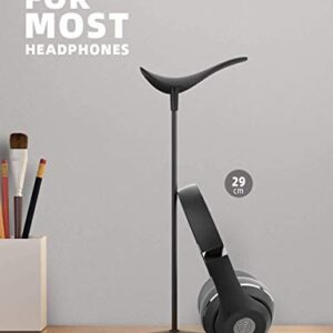 Lamicall Headphone Stand, Desktop Headset Holder - Desk Earphone Stand, for All Headsets Such as Airpods Max, HyperX Gaming Headphones, Beats/Sony/Sennheiser Music Headphones - Black