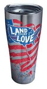 tervis land that i love triple walled insulated tumbler, 30oz legacy, clear and black slider lid