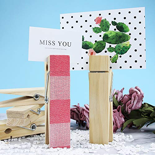 6 Inch, Giant Clothespins, Jumbo Wood Clips for DIY Craft, Bathroom or Laundry Room Decoration, 4 PCS