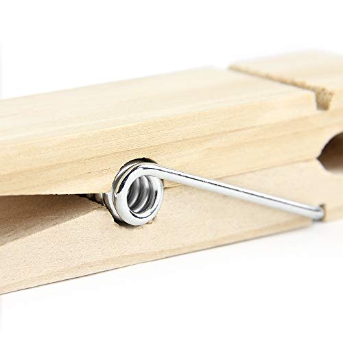 6 Inch, Giant Clothespins, Jumbo Wood Clips for DIY Craft, Bathroom or Laundry Room Decoration, 4 PCS