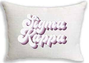 sorority shop sigma kappa pillow – retro design, 12" x 16" lumbar pillow sorority