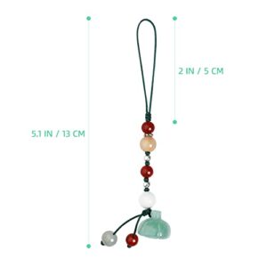 Hemobllo Cell Phone Strap Jade Phone Charm Key Agate Chain Car Key Hanging Pendants Decor for Car Phone Fan Clothing Decor Green